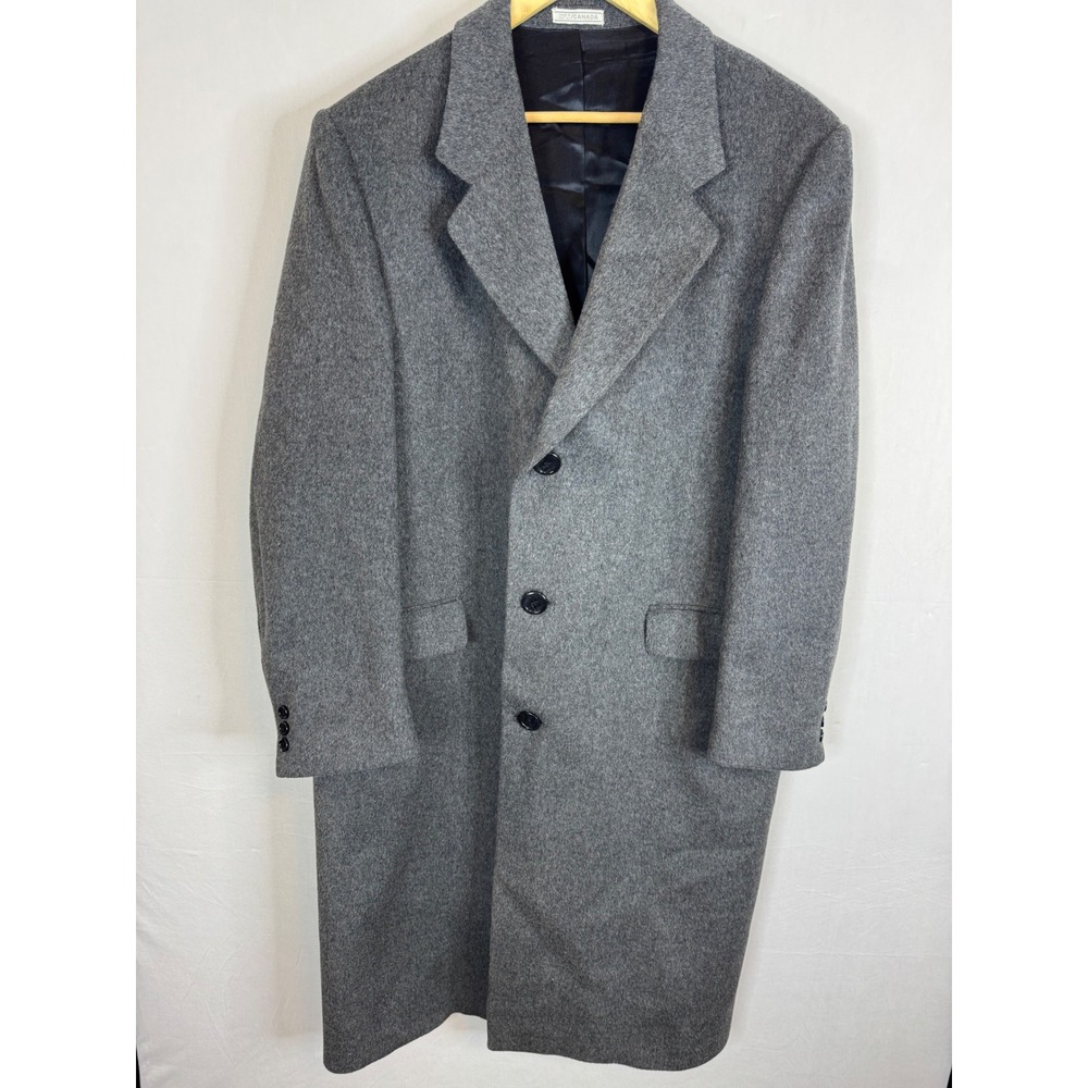 West Yorkshire Grey Wool Overcoat England Men 42R  Trench Long‎ Jacket